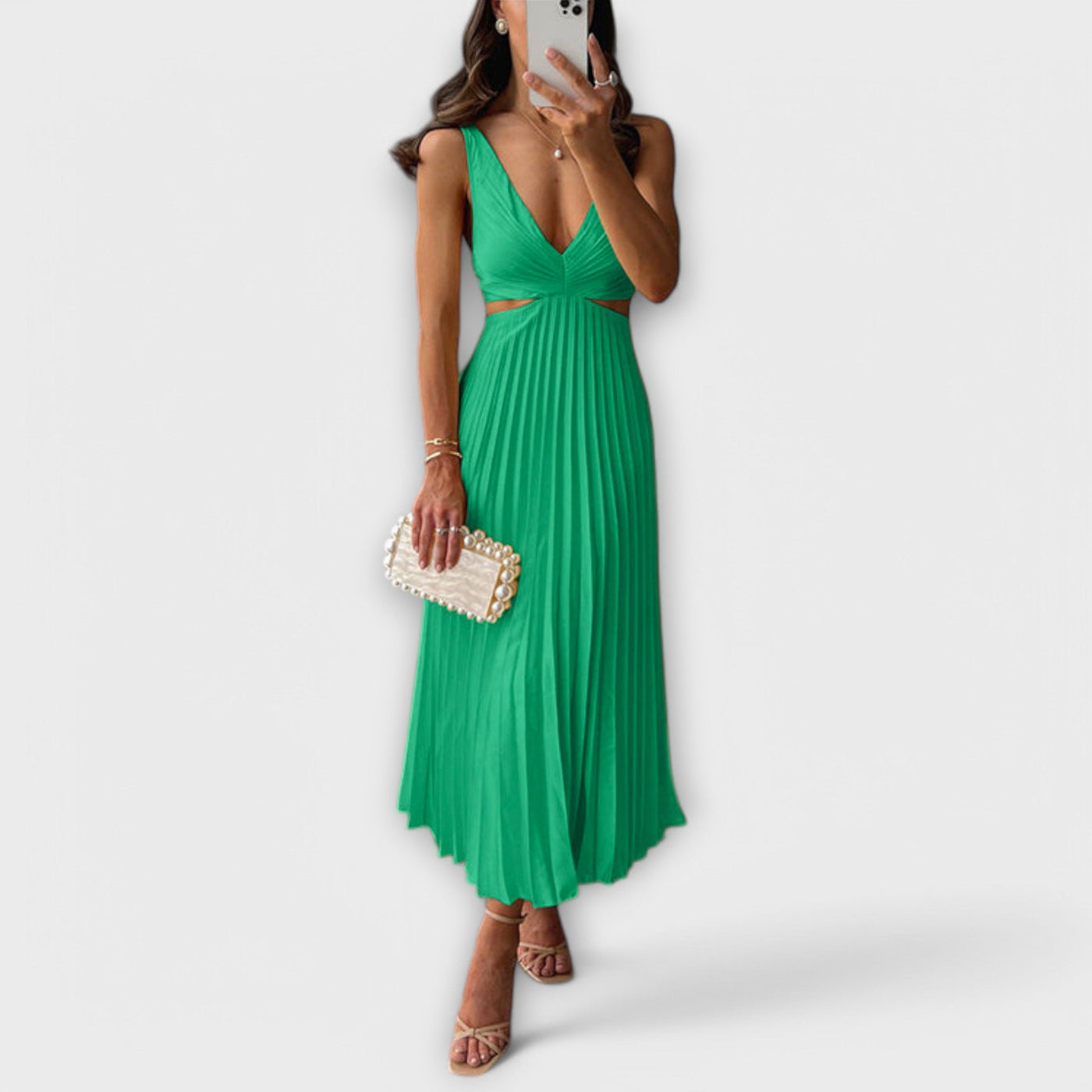 Alessia - Elegante Abito da Sera midi con plissé
