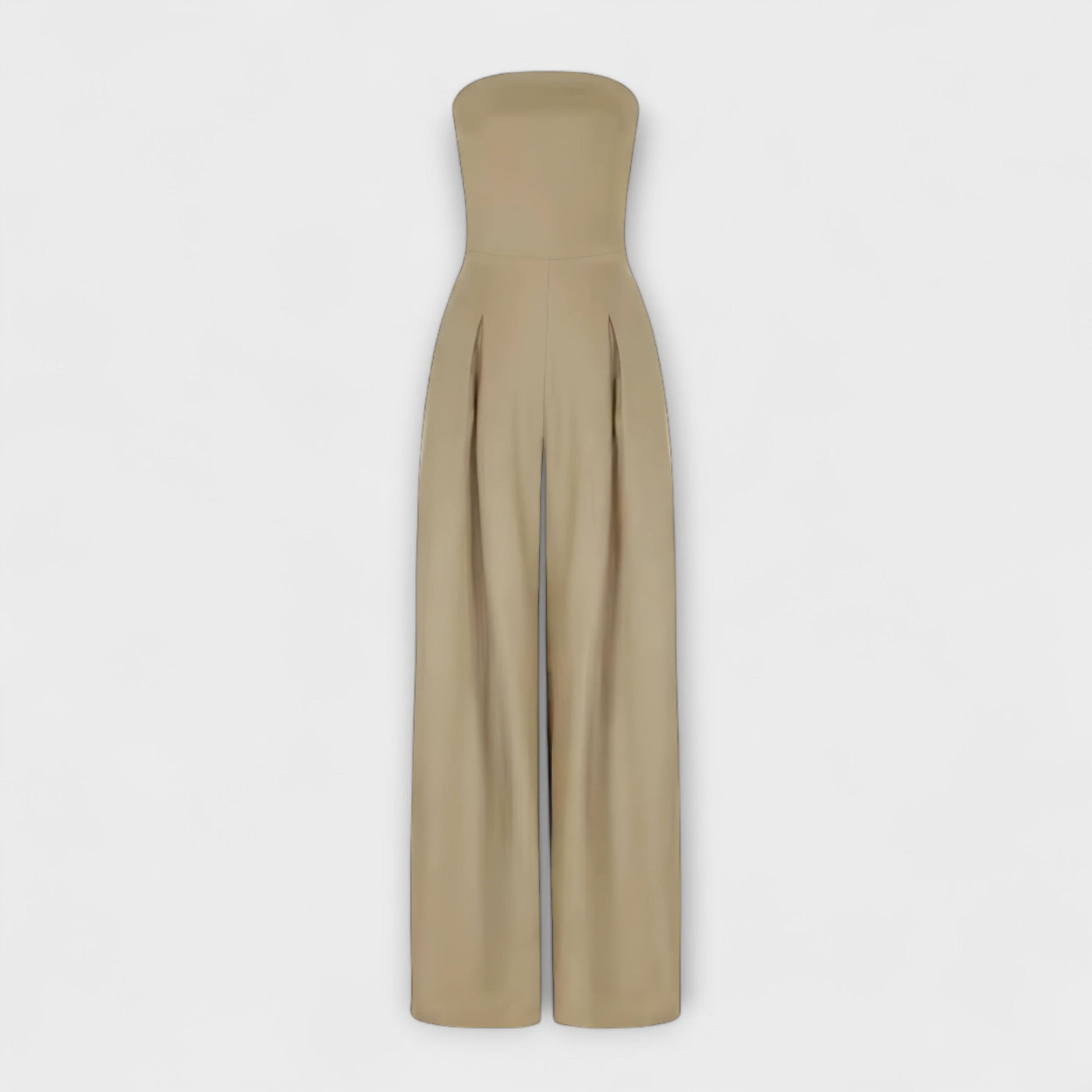 Amélie - Elegante Jumpsuit Senza Spalline - Beige