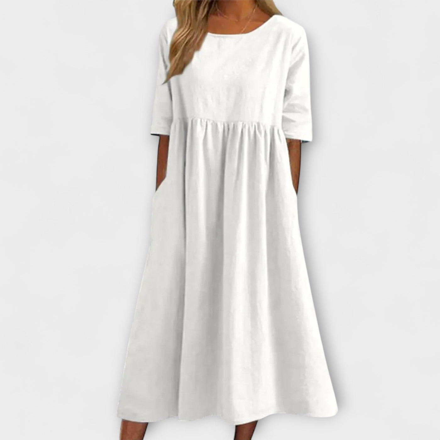 Anja - Abito che Copre la Pancia - Bianco
