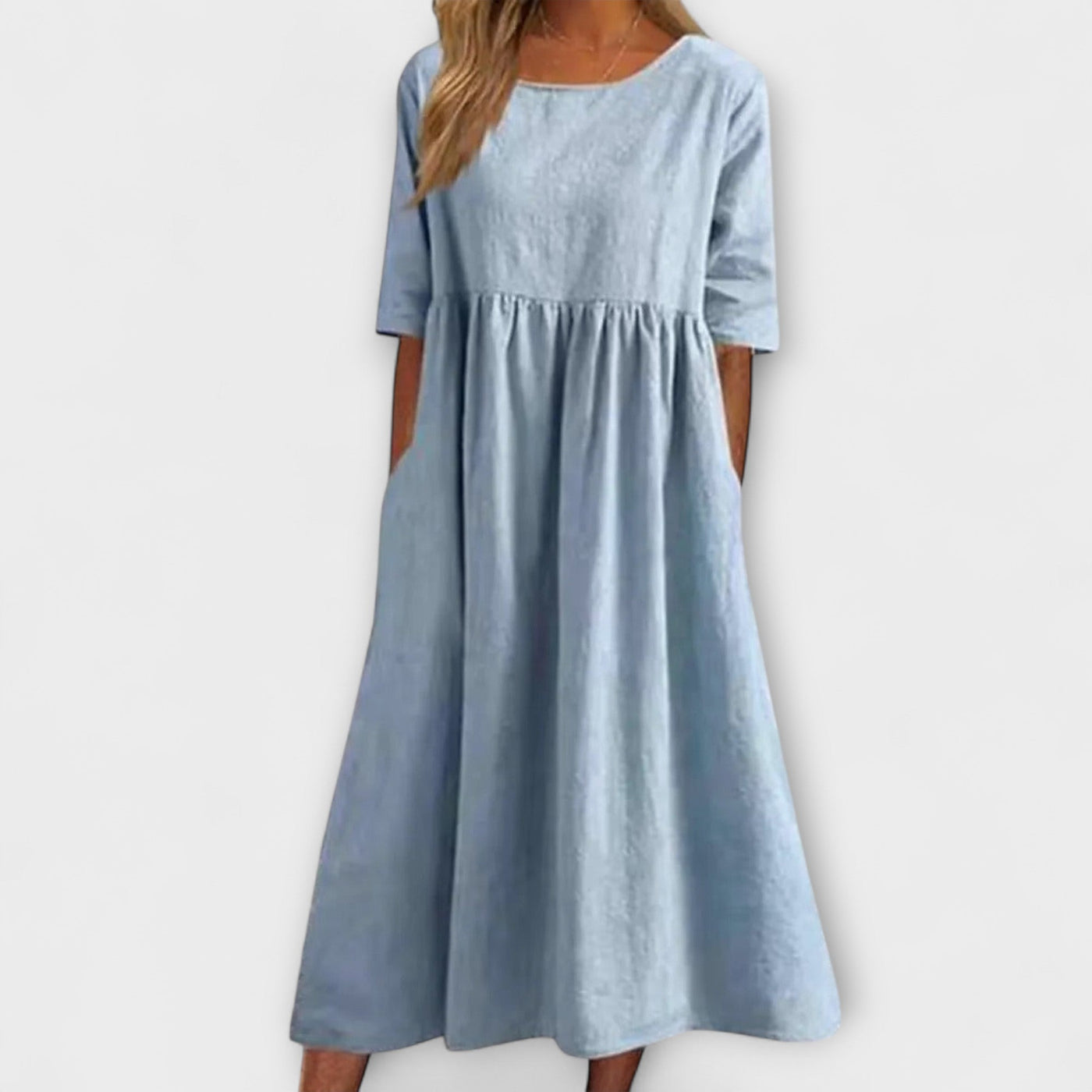 Anja - Abito che Copre la Pancia - Azzurro